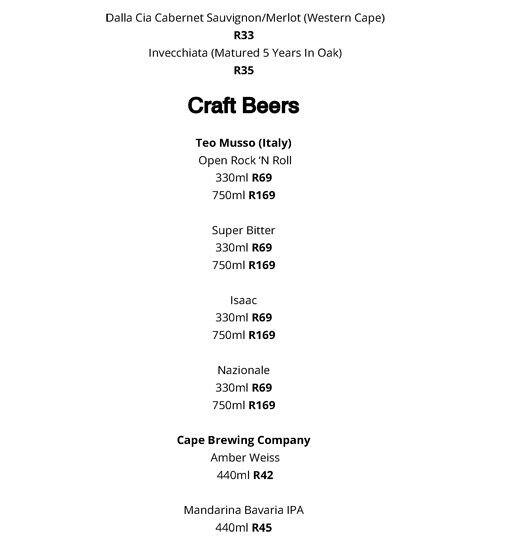 Menu de Luca's Ristorante Italiano