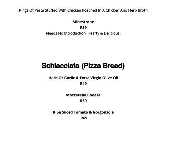 Menu de Luca's Ristorante Italiano