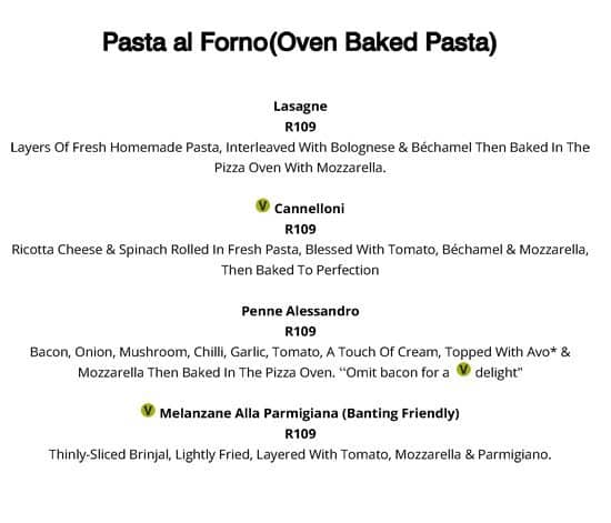 Menu de Luca's Ristorante Italiano