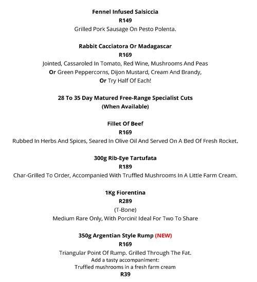 Menu de Luca's Ristorante Italiano