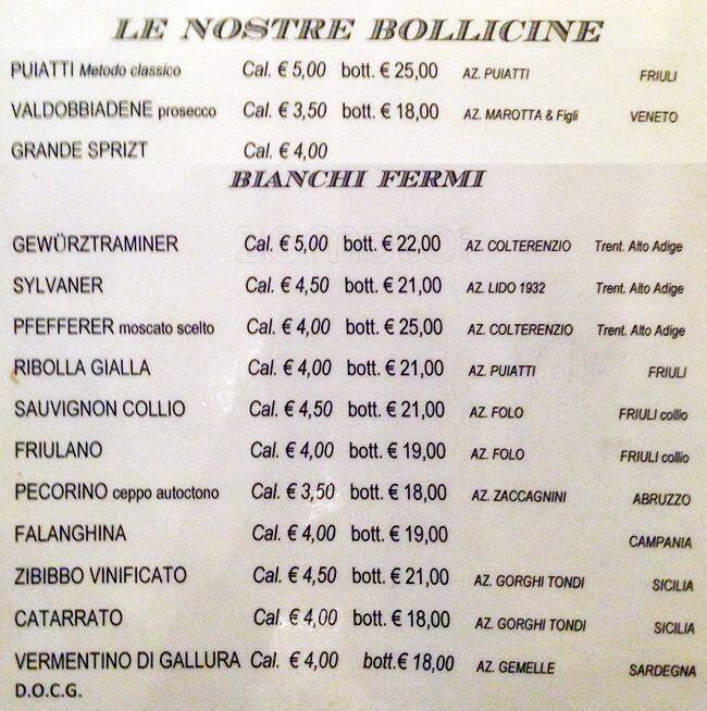 Menu di Dino e Cristina 