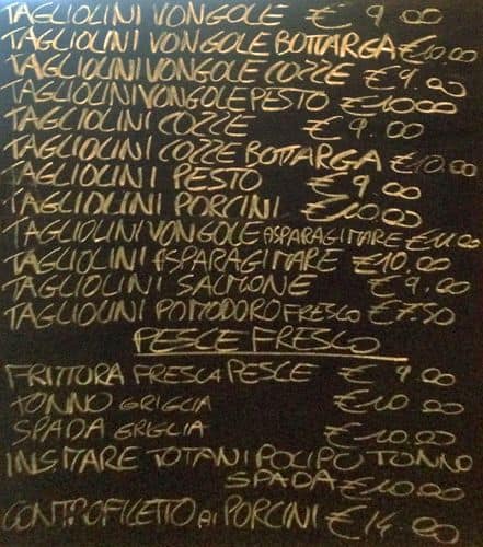 Menu di Dino e Cristina 