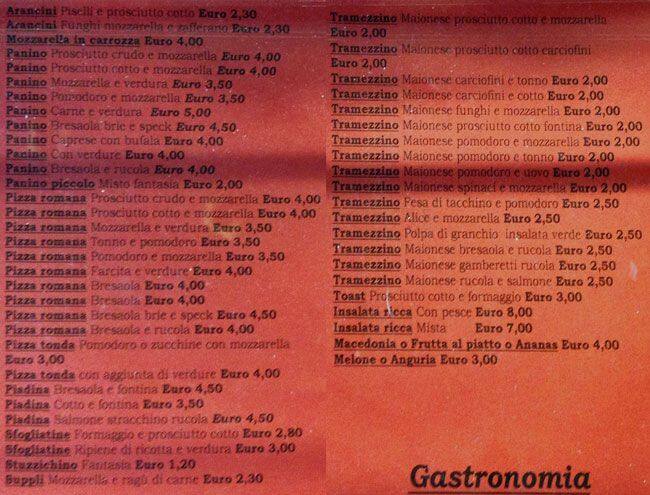 Menu di Gentili Caffè 