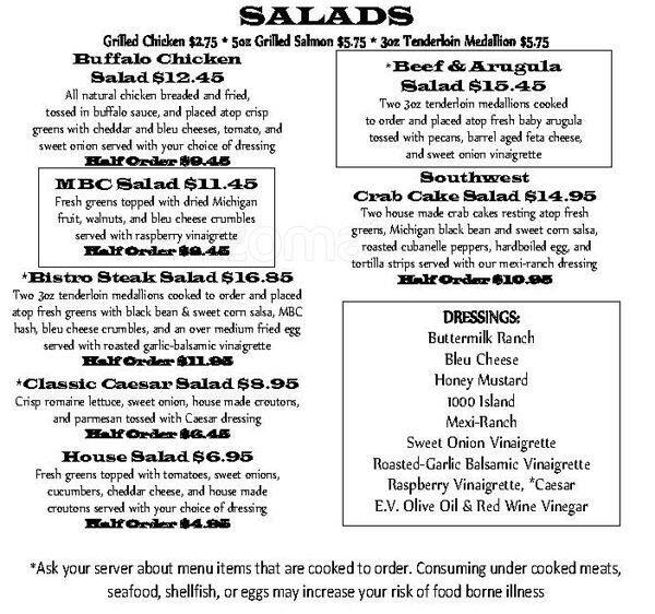 Menu at Midtown Brewing Co. pub & bar, Lansing