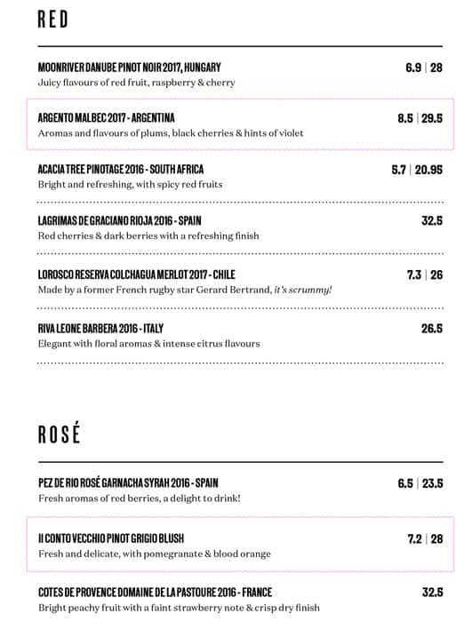 Menu at Bounce Farringdon pub & bar, London, 121 Holborn