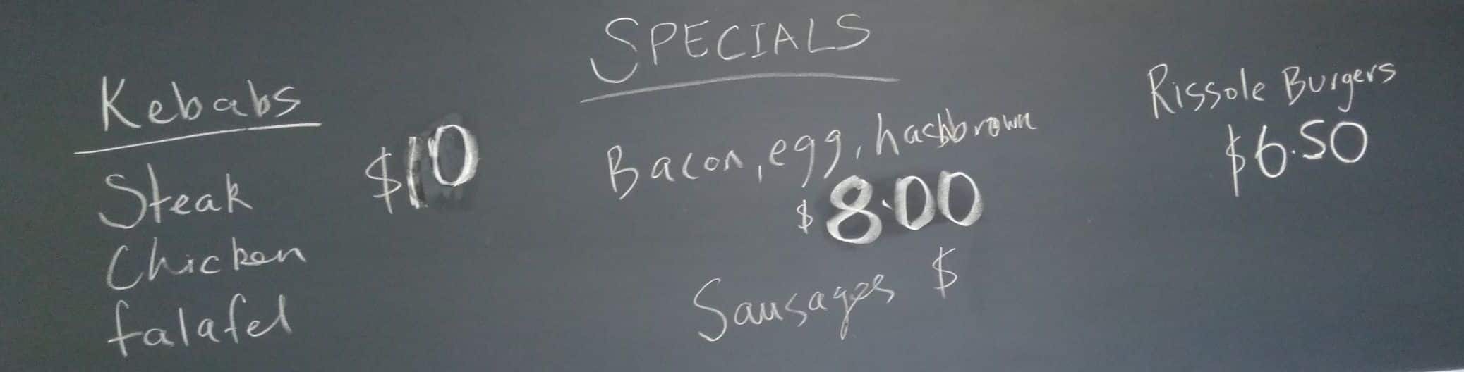 Menu at Benson Rd Deli cafe, Auckland