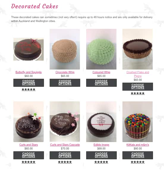 The Chocolate Cake Company Menu