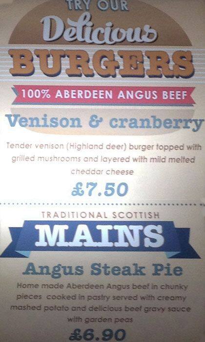 Angus Fling menu
