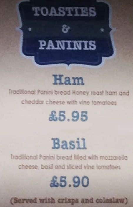 Angus Fling menu