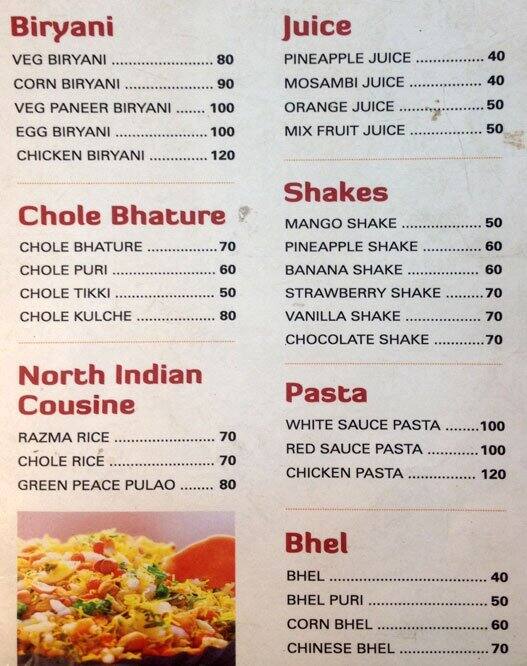 Chinese Food Corner menu
