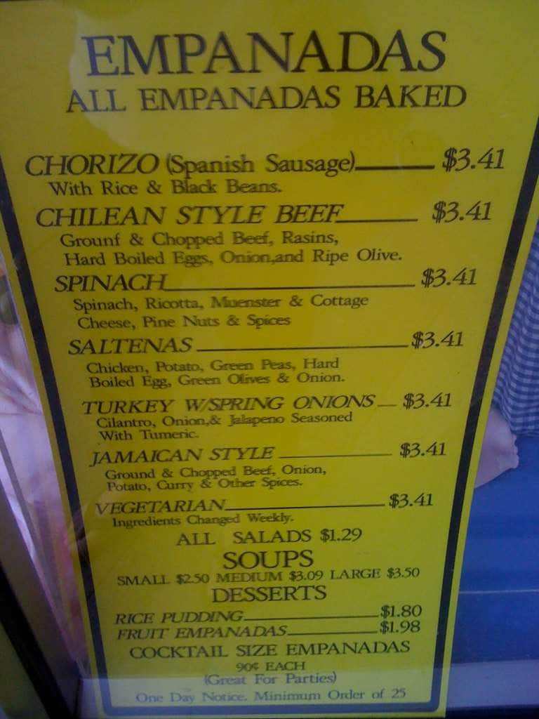 Julia's Empanadas Menu, Menu for Julia's Empanadas, Adams