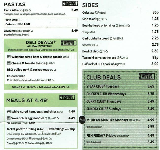 Menu at The Lord Denman pub & bar, Dagenham