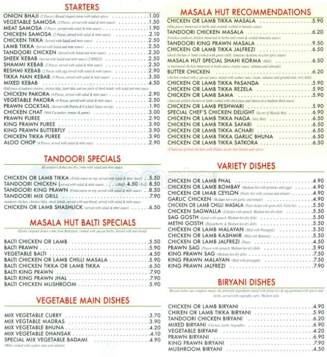 Masala Hut Menu, Menu for Masala Hut, Bethnal Green, London - Zomato UK