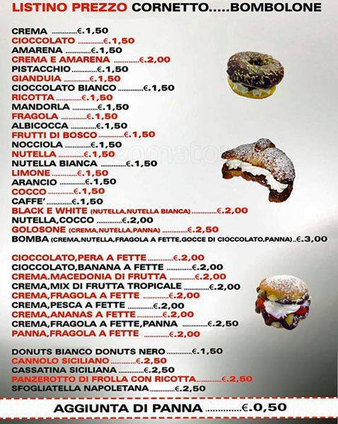 Menu di Il Golosone - Rosticceria Pasticceria siciliana a Milano 