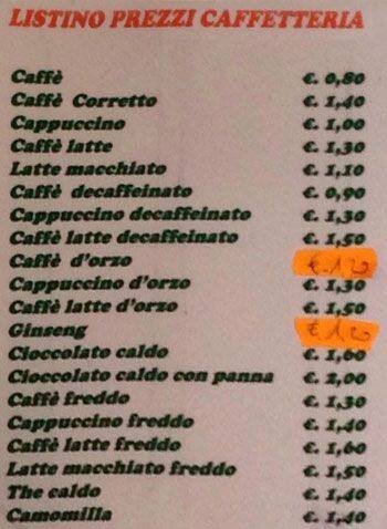Menu di Caffe' Liberti Alberto 