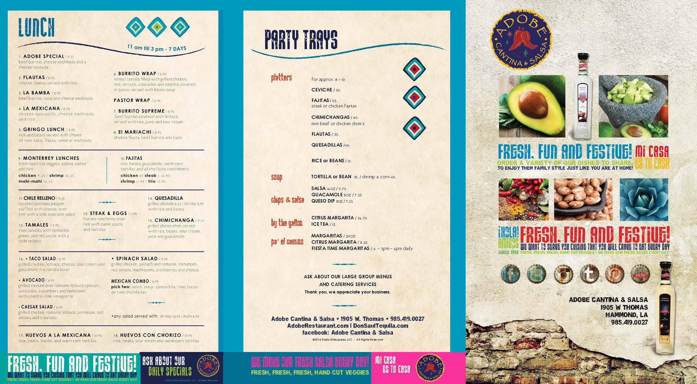 Adobe Cantina & Salsa Menu Urbanspoon/Zomato