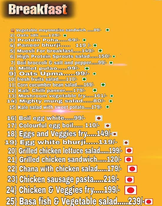 MUSCLE FOOD COURT menu
