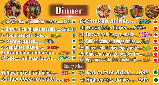 MUSCLE FOOD COURT menu