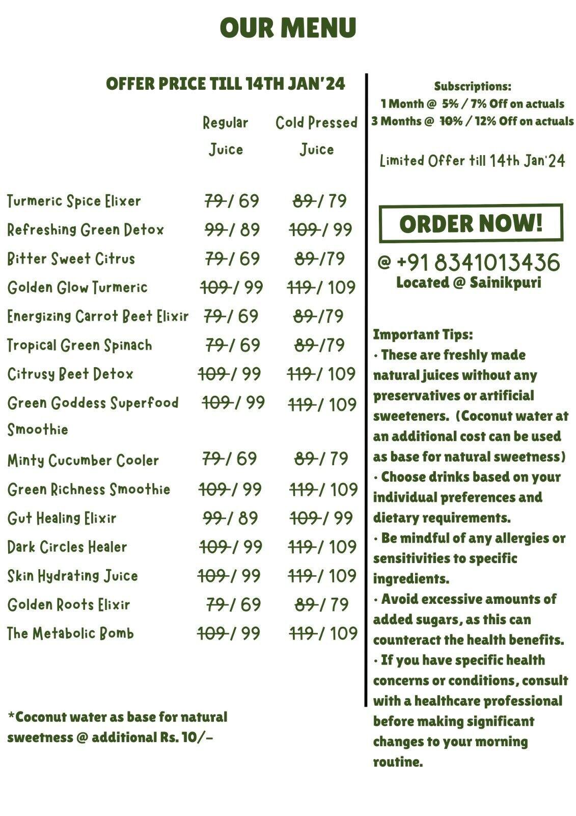 Menu of The Patil’s Cake Shop, Lingampally, Hyderabad