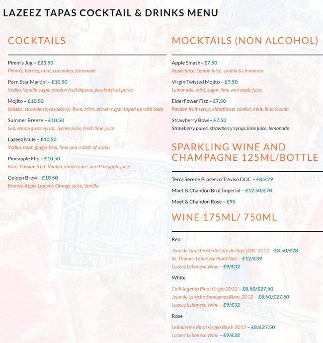 lazees menu