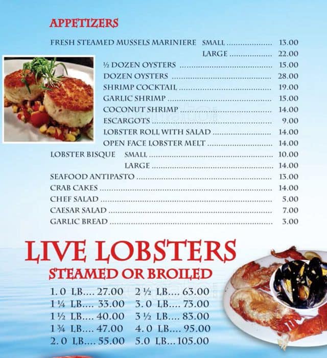 The Lobster Trap Menu, Menu for The Lobster Trap, Woodbridge, Toronto