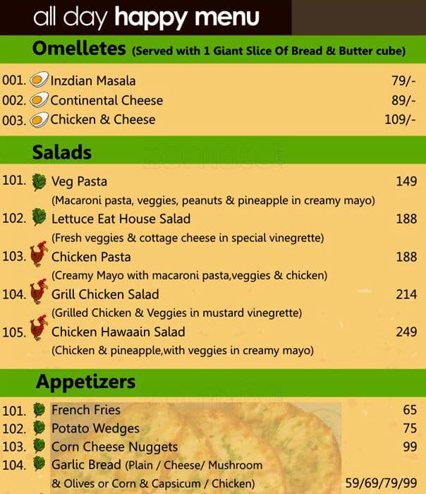 Lettuce Eat Menu, Menu for Lettuce Eat, Zirakpur, Chandigarh Zomato