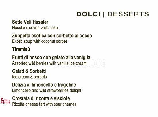 Menu di Hotel Hassler 