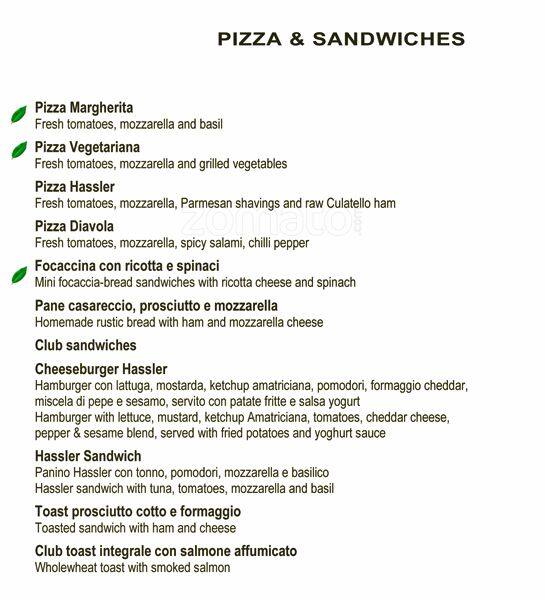 Menu di Hotel Hassler 