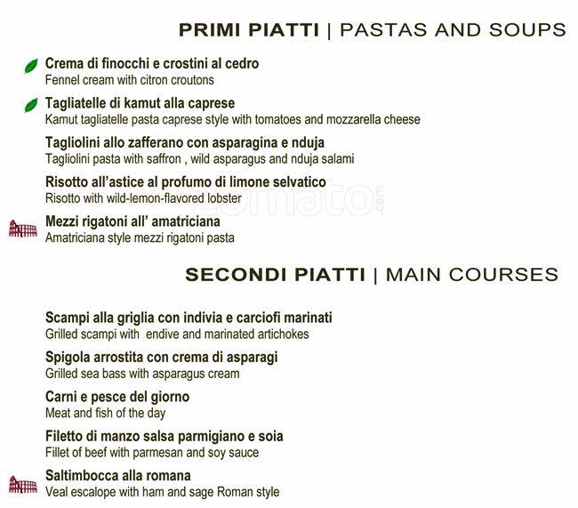 Menu di Hotel Hassler 