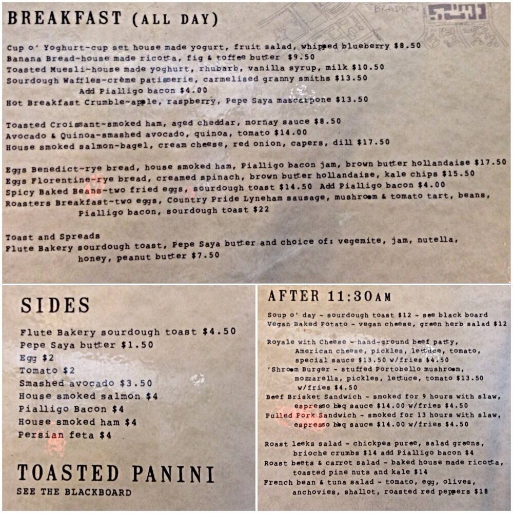 Lonsdale Street Roasters Menu, Menu for Lonsdale Street Roasters
