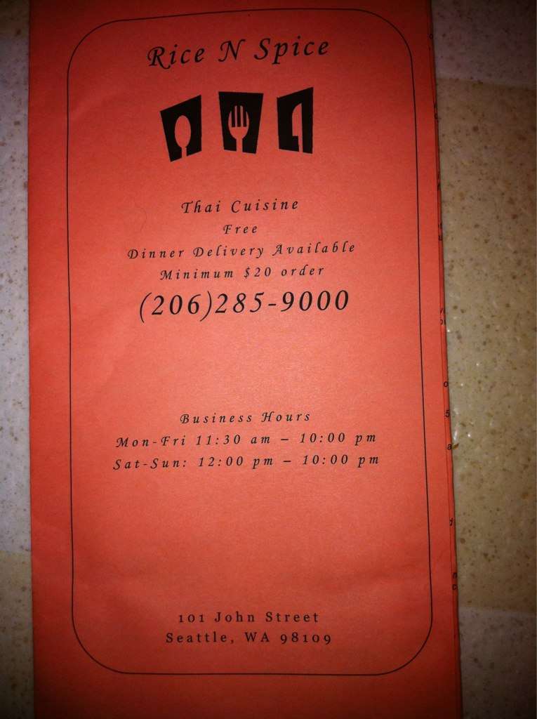 Rice n Spice Menu, Menu for Rice n Spice, Queen Anne Lower, Seattle