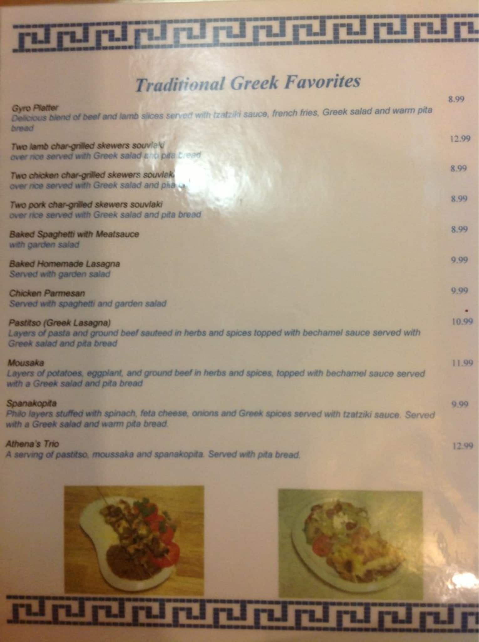 Menu at Athena Greek & Italian American Family Restaurant, Tyler