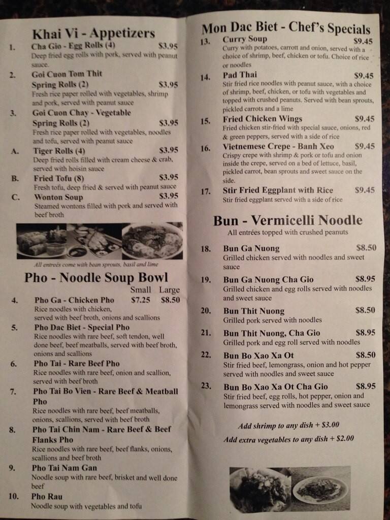 Pho Dang Menü, Pho Dang, Essex Junction, Essex Junction için Menü