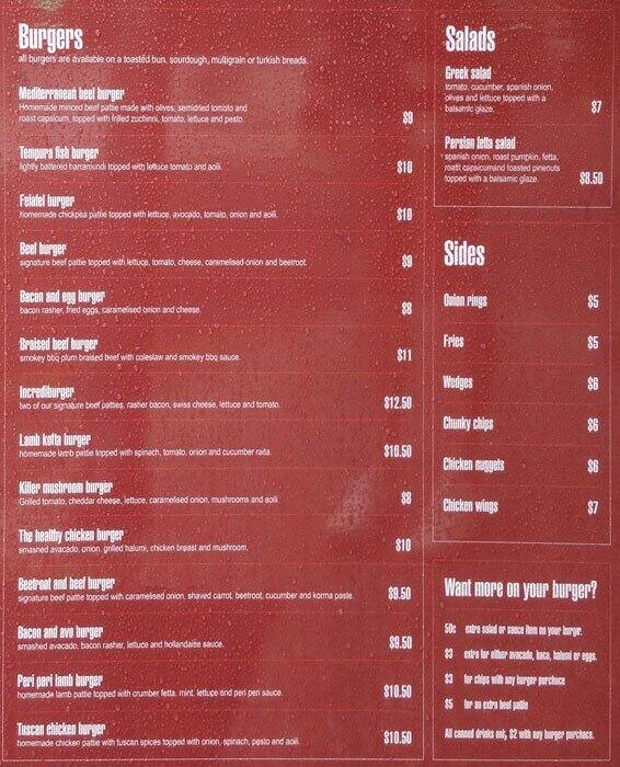 Burger Broz Menu Menu For Burger Broz Toowong Brisbane Urbanspoonzomato 0422