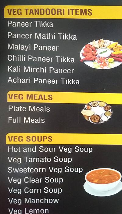 Menu at Akshaya Restaurant, Visakhapatnam