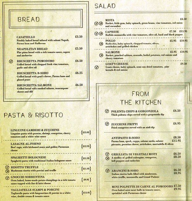 Menu At B Bistro Restaurant London