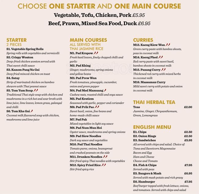 The Elephant Inn Menu, Menu for The Elephant Inn, Finchley, London