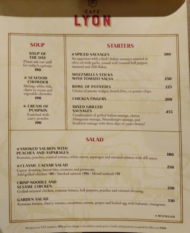 Cafe Lyon Menu, Menu for Cafe Lyon, Ortigas, Mandaluyong City Zomato