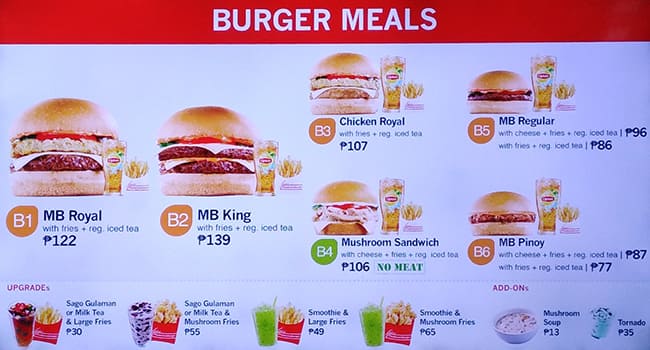 Mushroom Burger Menu, Menu for Mushroom Burger, Tagaytay City ...