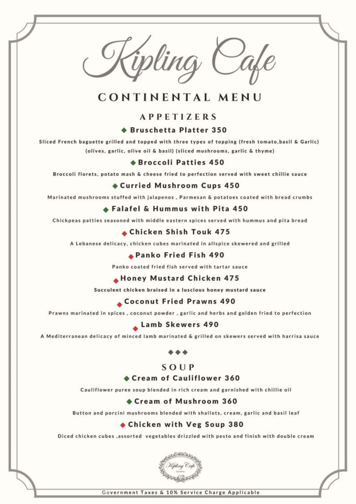 Kipling Cafe Menu, Menu for Kipling Cafe, Akkarai, Chennai Zomato