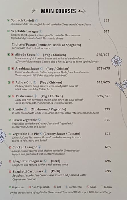 Kipling Cafe menu