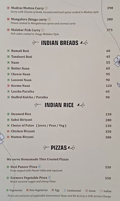 Kipling Cafe menu