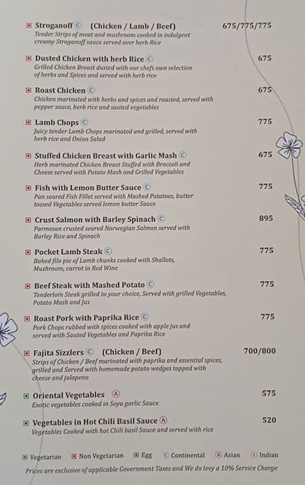 Kipling Cafe menu