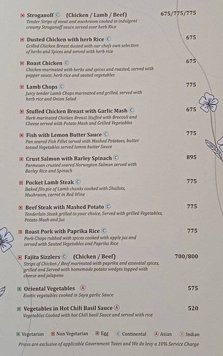 Kipling Cafe menu