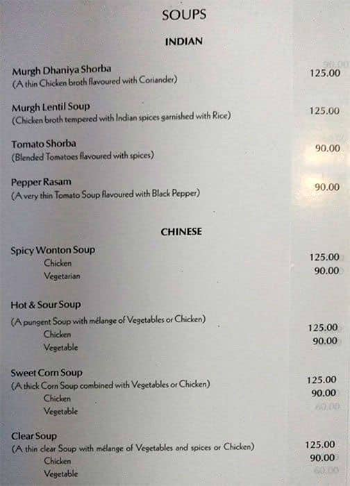 Menu at Salt & Pepper, Hyderabad, The Central Court Hotel