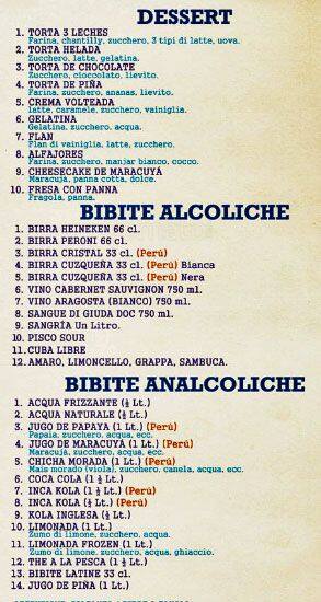 Menu di Restaurante El Chorrillano 2 