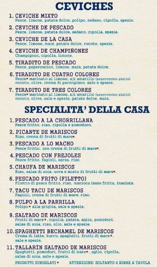 Menu di Restaurante El Chorrillano 2 