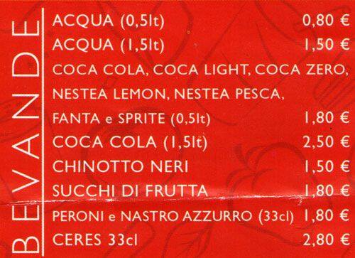 Menu di Alice Pizza 