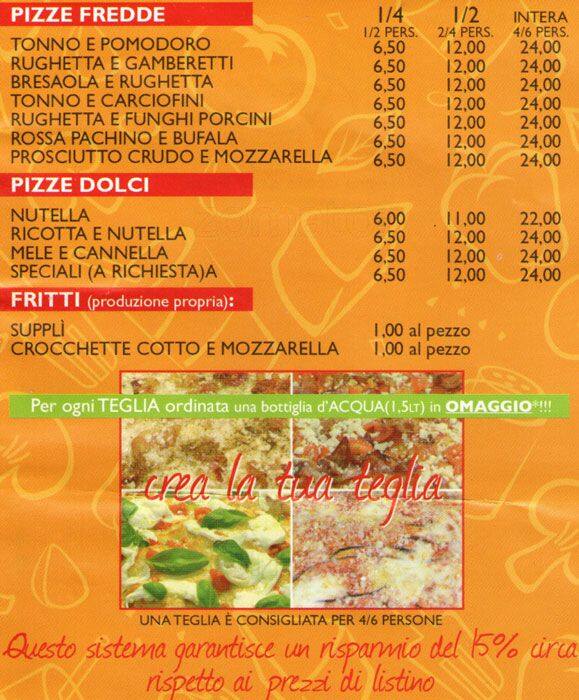 Menu di Alice Pizza 