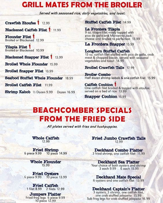 Menu at Deckhand Oyster Bar, Round Rock, 500 Parker Dr